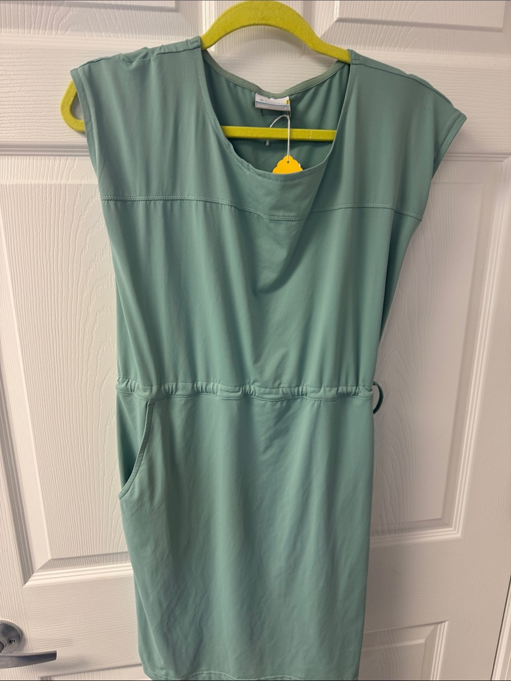 Columbia Sage Green Midi Drawstring Waist Dress